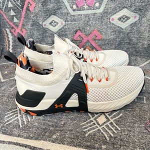 Under Armour Project Rock 4 Marble Sneaker Men's size 11 White Black Orange New